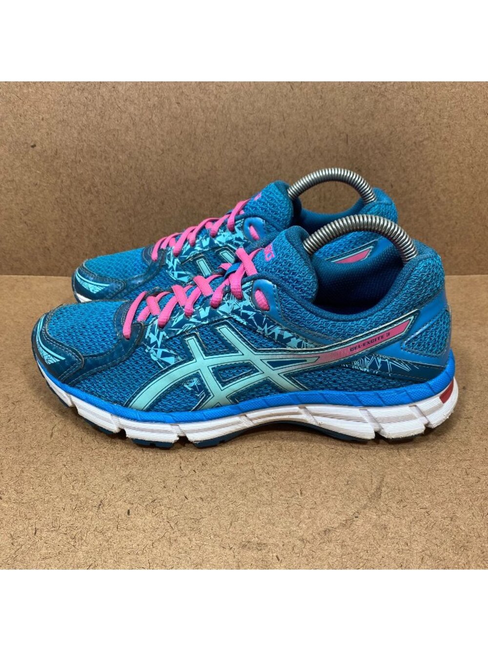 Asics Gel-Excite 3 Womens Running Shoes Turquoise Pink 8.5 Athletic Sneakers